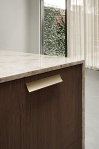 Brushed Bronze "Ciel" Tab Drawer Pulls Euro • Knobs