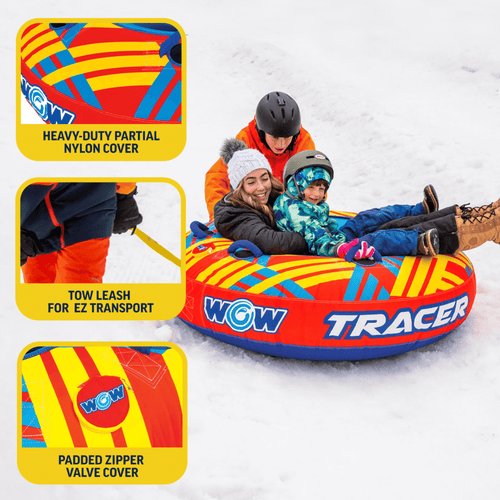 WOW Sports Tracer Snow Tube Towable for Summer & Winter Action Jupiter Gear