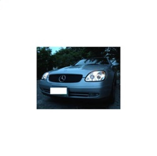 Spyder Mercedes Benz SLK 98-04 Projector Halogen Model- LED Halo Chrm PRO-YD-MBSLK98-1PC-HL-C OffRoadUSA.com