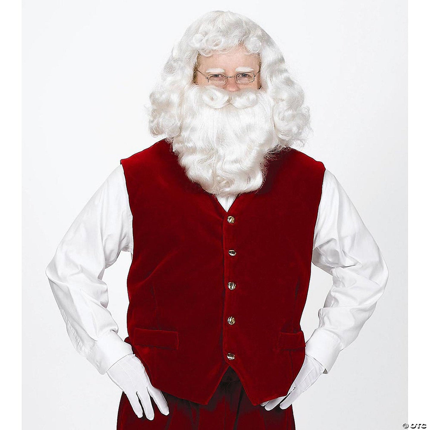 Adult Men's Santa Velvet Vest with Buttons - Large