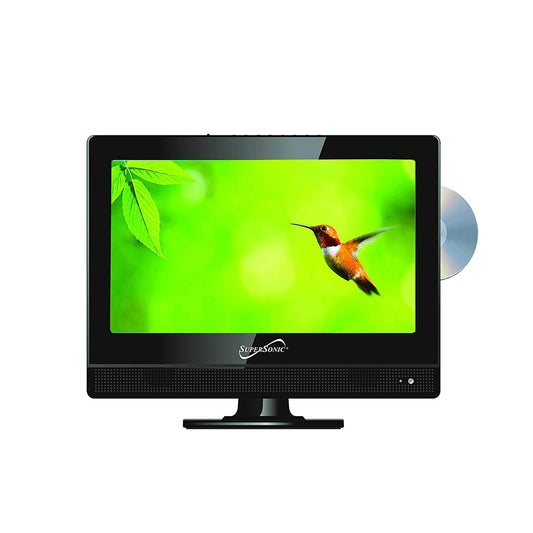 13.3" Supersonic 12 Volt AC/DC LED HDTV with DVD Player, USB, SD Card Reader and HDMI (SC-1312)