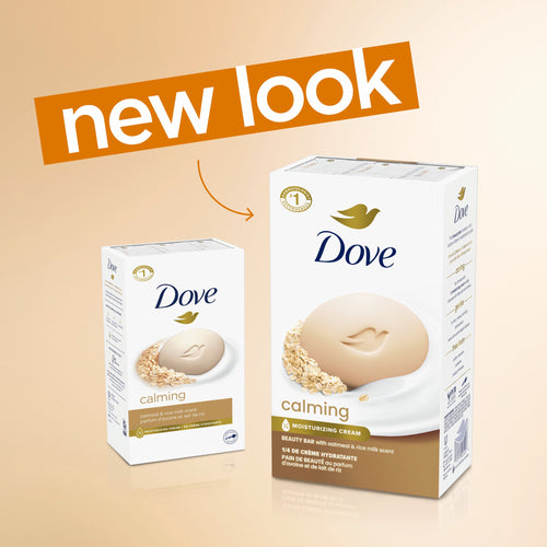Dove Beauty Bar Soap for Women Calming Oatmeal & Rice Milk All Skin, 3.75oz 4 Bars EasyOptionXY LLC