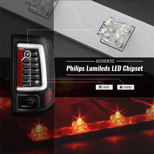 Spyder Dodge Ram 09-18 LED Tail Lights - All Black ALT-YD-DRAM09V2-LED-BKV2 (Incandescent Only) OffRoadUSA.com