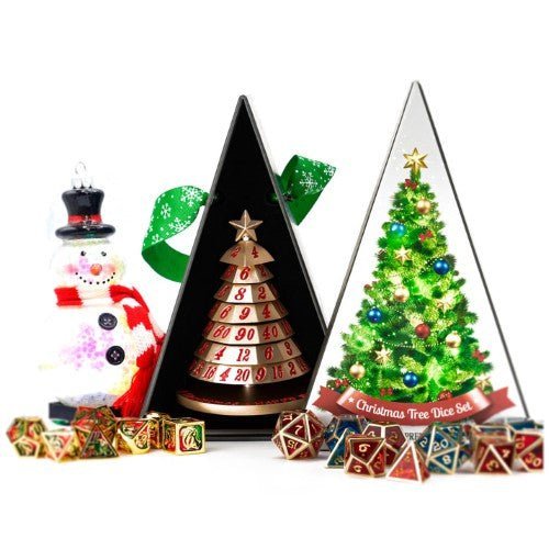 ToyShnip Aluminum Christmas Tree 7 Dice Set - Choose a color