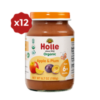 Holle Organic Baby Food Jar - Apple & Plum - 12 Jars Holle USA