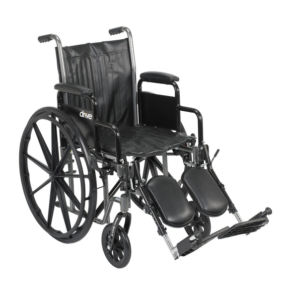 Silver Sport 2 Wheelchair, Detachable Desk Arms, Elevating Leg Rests, 16" Seat RIO Medical Supplies