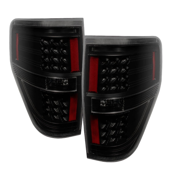 xTune Ford F150 09-14 LED Tail Lights Black Smoke ALT-JH-FF15009-LED-BSM OffRoadUSA.com