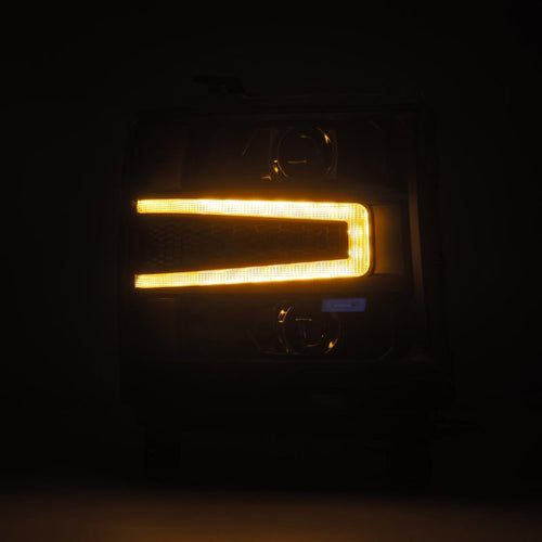 AlphaRex 16-18 Chevrolet Silverado 1500 LUXX-Series LED Projector Headlights Black OffRoadUSA.com