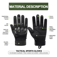 Tactical Military Airsoft Gloves for Outdoor Sports, Paintball, and Motorcycling with Touchscreen Fingertip Capability Jupiter Gear