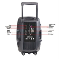 Portable 15 inch Bluetooth Party Speaker with Disco Light & Stand Jupiter Gear