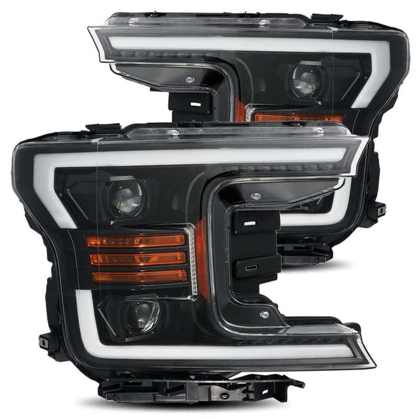 AlphaRex 18-20 Ford F150 LUXX-Series LED Projector Headlights Jet Black OffRoadUSA.com