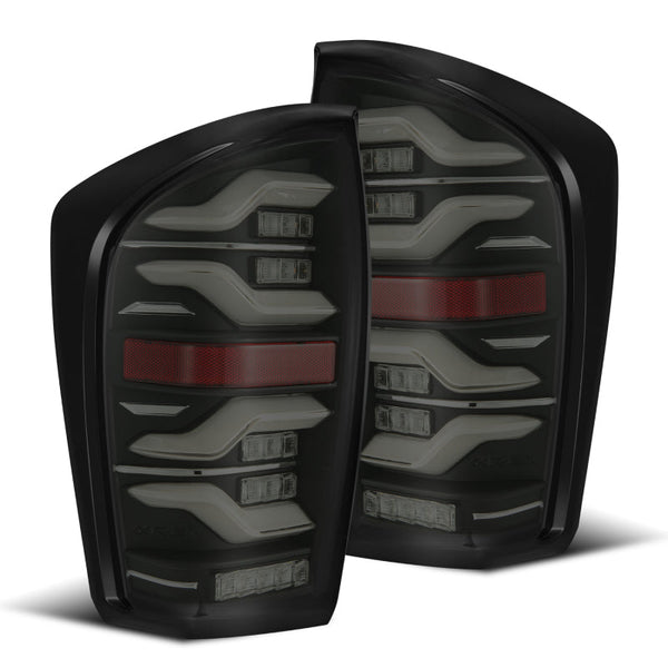 AlphaRex 16-23 Toyota Tacoma LUXX-Series LED Tail Lights Black OffRoadUSA.com