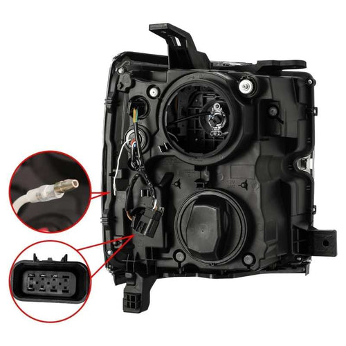 AlphaRex 15-19 Chevrolet Silverado 2500HD/3500HD PRO-Series Halogen Projector Headlights Jet Black OffRoadUSA.com
