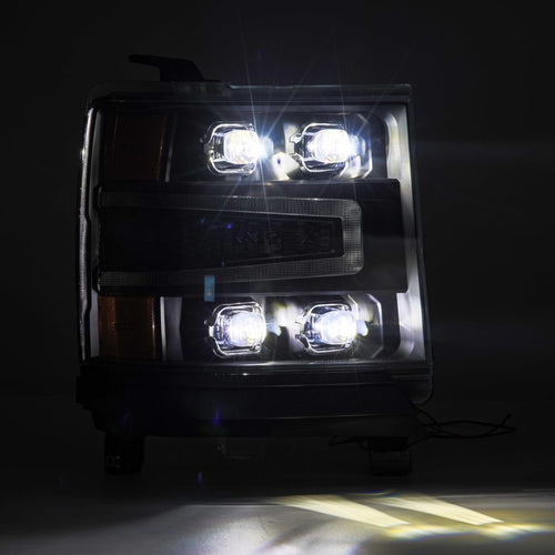 AlphaRex 16-18 Chevrolet Silverado 1500 NOVA-Series LED Projector Headlights Black OffRoadUSA.com