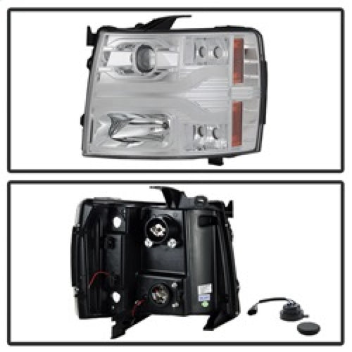 Spyder Chevy Silverado 1500 07-13 Version 3 Projector Headlights - Chrome PRO-YD-CS07V3-LBDRL-C OffRoadUSA.com