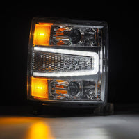 AlphaRex 14-15 Chevrolet Silverado PRO-Series Halogen Projector Headlights Chrome OffRoadUSA.com