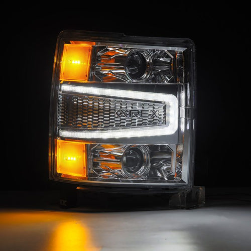 AlphaRex 14-15 Chevrolet Silverado PRO-Series Halogen Projector Headlights Chrome OffRoadUSA.com