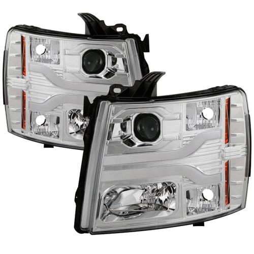 Spyder Chevy Silverado 1500 07-13 Version 3 Projector Headlights - Chrome PRO-YD-CS07V3-LBDRL-C OffRoadUSA.com