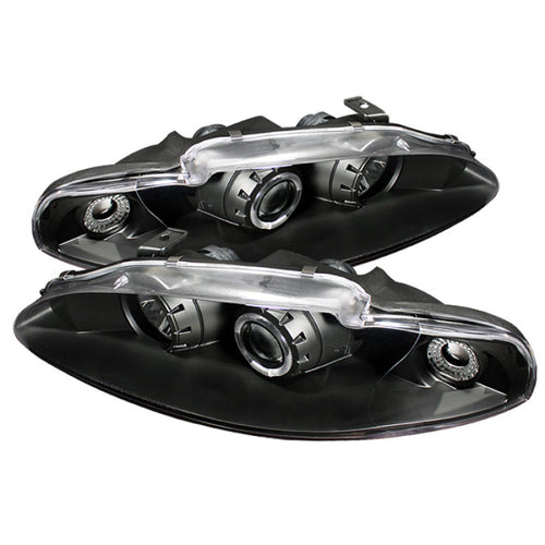 Spyder Mitsubishi Eclipse 95-96 Projector Headlights LED Halo Black High H1 Low H1 PRO-YD-ME95-HL-BK OffRoadUSA.com