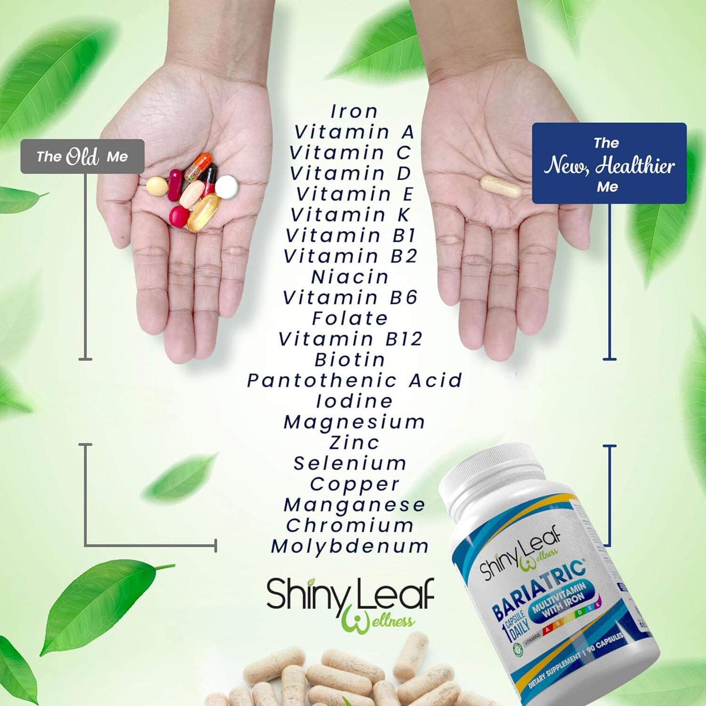 Shiny Leaf Bariatric Multivitamin with Iron and Calcium Citrate 600mg