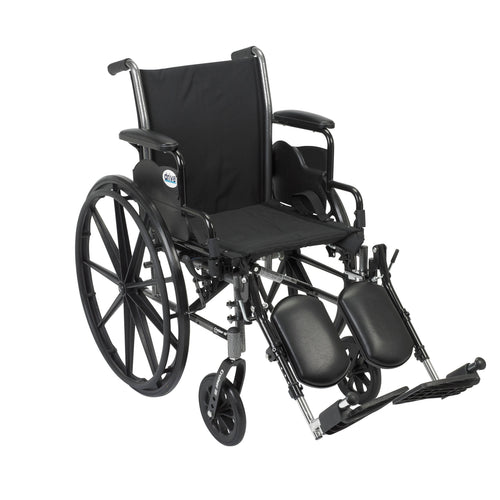 Cruiser III Light Weight Wheelchair with Flip Back Removable Arms, Desk Arms, Elevating Leg Rests, 18" Seat RIO Medical Supplies