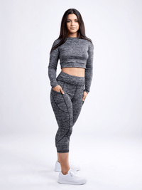 JupiterGear Mid-Rise Capri Fitness Leggings with Side Pockets Jupiter Gear