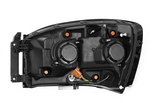 AlphaRex 06-08 Dodge Ram PRO-Series Halogen Projector Headlights Black OffRoadUSA.com