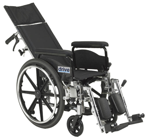 Viper Plus GT Full Reclining Wheelchair, Detachable Full Arms, 18" Seat RIO Medical Supplies