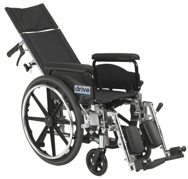 Viper Plus GT Full Reclining Wheelchair, Detachable Full Arms, 18" Seat RIO Medical Supplies