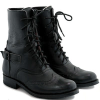 Black Leather Victorian Ankle Boots Atitlan Leather
