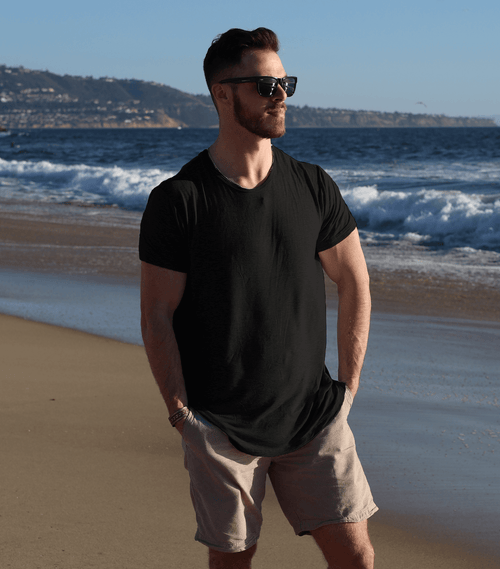 Bamboo Swift Curve-Hem Tee - Black Bamtech