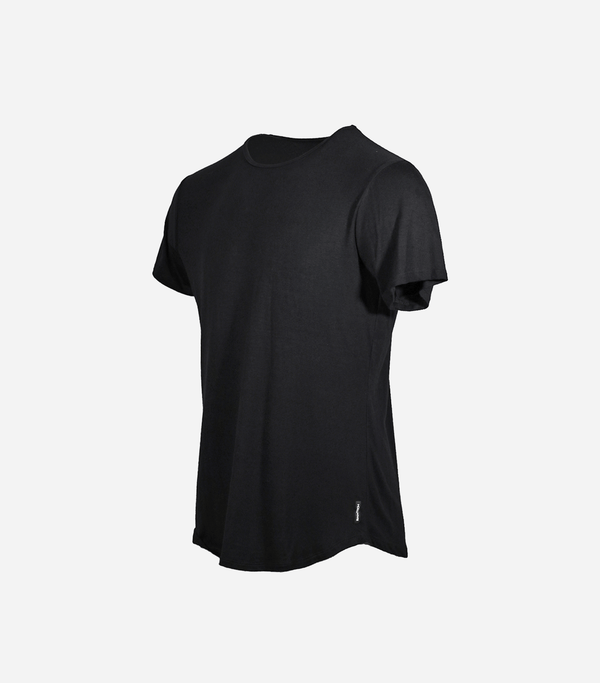 Bamboo Swift Curve-Hem Tee - Black Bamtech