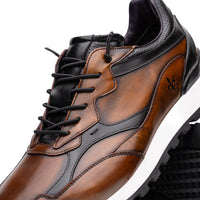 Zelli Italia 65-355-BRN BRAVO Hand Finished Trainer Cognac / Black