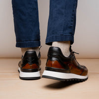 Zelli Italia 65-355-BRN BRAVO Hand Finished Trainer Cognac / Black