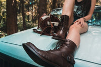 Brown Leather Victorian Ankle Boots Atitlan Leather