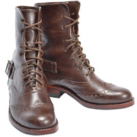 Brown Leather Victorian Ankle Boots Atitlan Leather