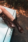 Brown Leather Victorian Ankle Boots Atitlan Leather