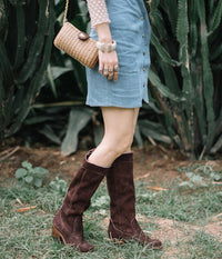 Brown Slouchy Suede Boots Atitlan Leather