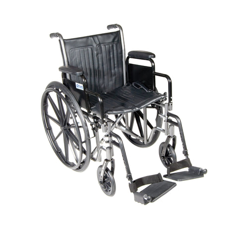 Silver Sport 2 Wheelchair, Detachable Desk Arms, Swing away Footrests, 20" Seat RIO Medical Supplies