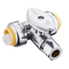 10 Pcs 1/2" Push Connect x 1/2" Push Connect x 3/8" OD Compr. Tee Stop Valve, 1/4 Turn (Lead Free) Plumbingsell