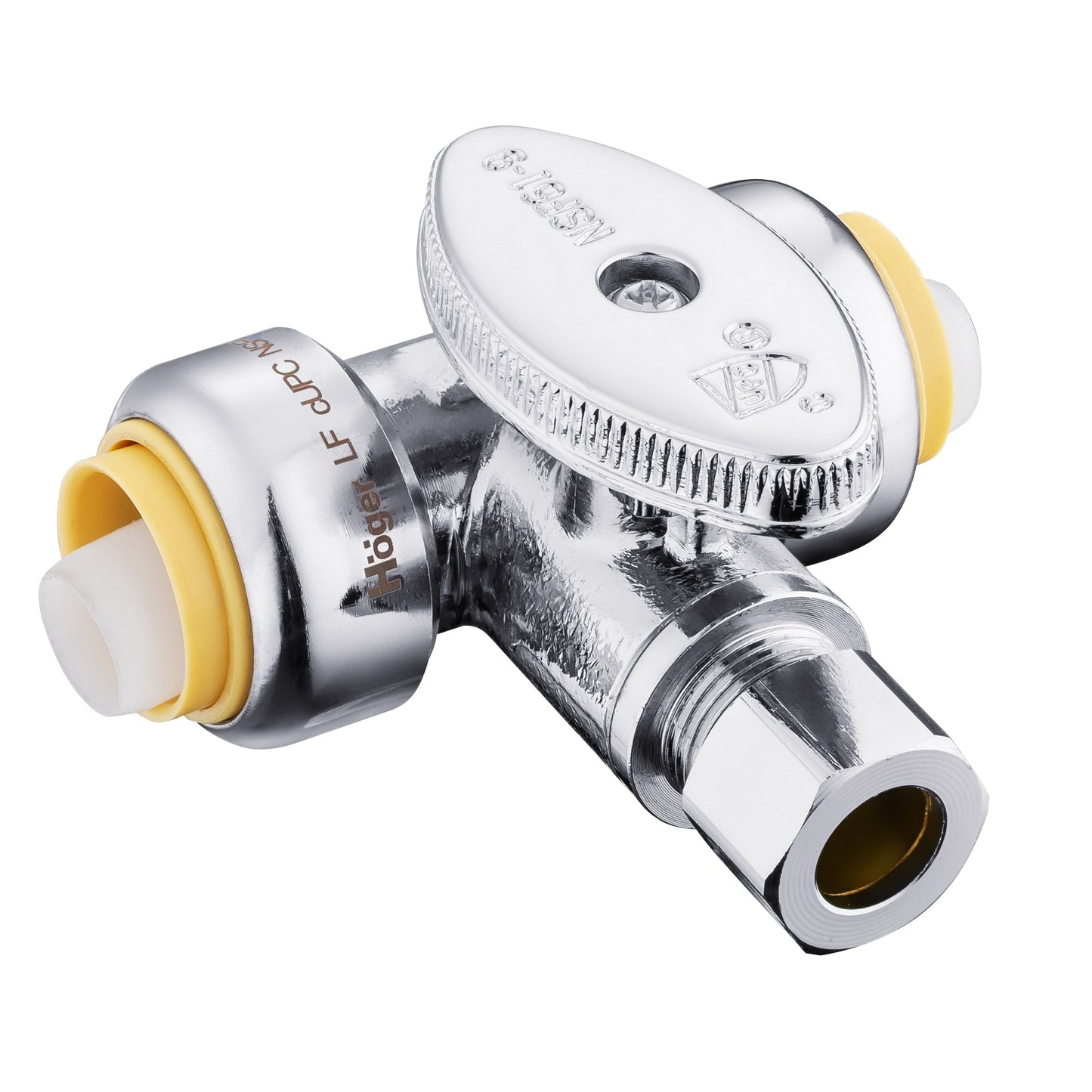 10 Pcs 1/2" Push Connect x 1/2" Push Connect x 3/8" OD Compr. Tee Stop Valve, 1/4 Turn (Lead Free)