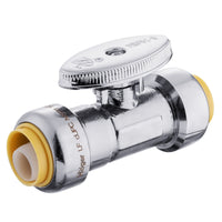 1/2" Push Connect x 1/2" Push Connect Straight Stop Valve, 1/4 Turn (Lead Free) Plumbingsell