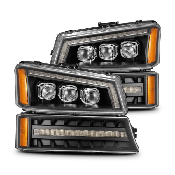 AlphaRex 03-06 Chevrolet Silverado/02-06 Avalanche (without body cladding) NOVA-Series LED Projector Headlights Black OffRoadUSA.com