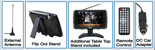 7" Portable Naxa 12 Volt TV & Digital Multimedia Player (NT-70) Jupiter Gear