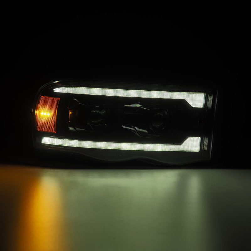 AlphaRex 02-05 Dodge Ram PRO-Series Halogen Projector Headlights Alpha-Black