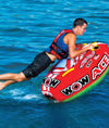 WOW Sports 1 Person Towable Water Tube - Ace Racing Starter Kit w 12V Pump & 1K Tow Rope Jupiter Gear