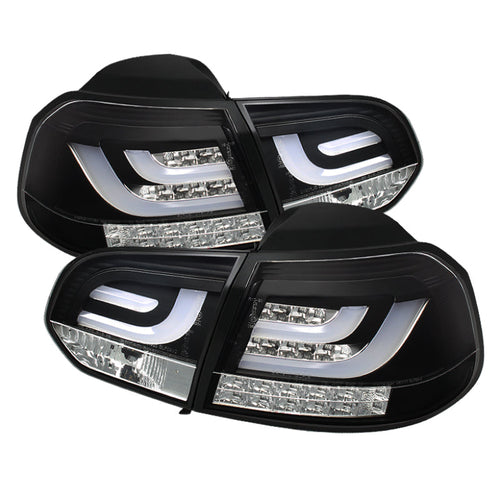 Spyder Volkswagen Golf/GTI 10-13 G2 Type With Light Bar LED Tail Lights Black ALT-YD-VG10-LED-G2-BK OffRoadUSA.com