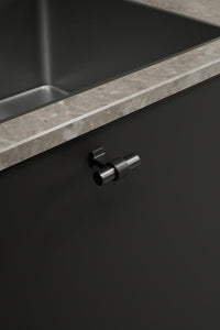 Black and Gun Metal "Bond" T-Bar Dual Finish Knob and Pulls Euro • Knobs