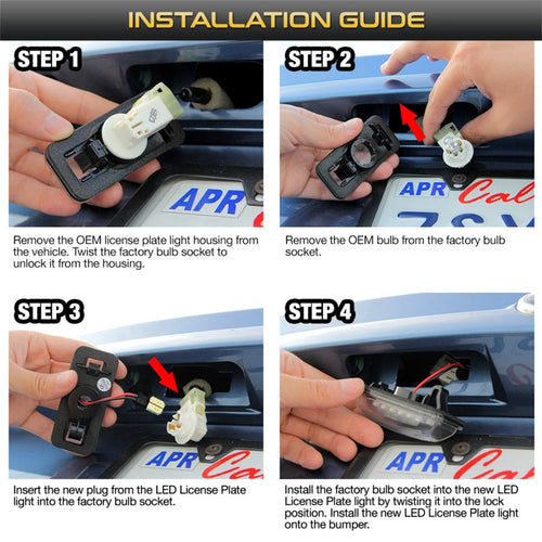 xTune 13-18 Subaru BRZ T10 Connector LED License Plate Bulb Assembly White 5500K LAC-LP-SWRX08 -Pair OffRoadUSA.com