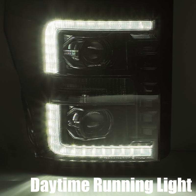 AlphaRex 11-16 Ford Super Duty LUXX-Series LED Projector Headlights Chrome
